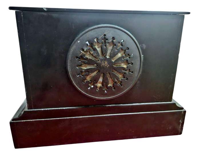 19th-century French slate stone mantel clock