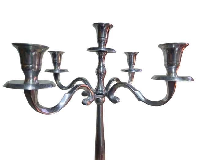 Candle Stand 5 Burner Stainless Pewter