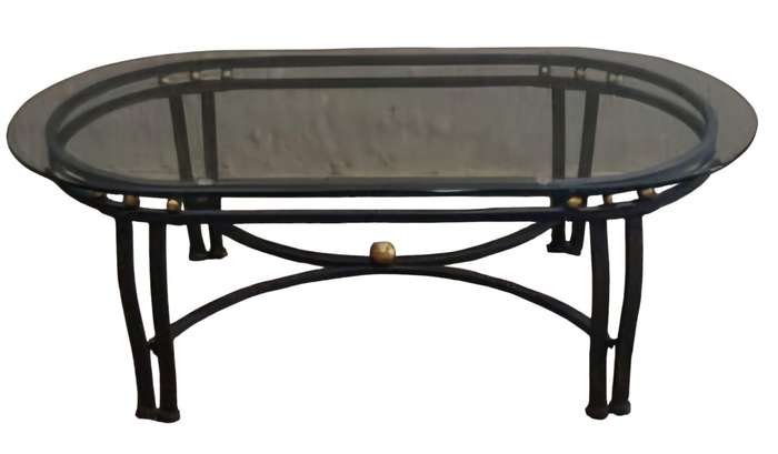 Set of 3 Glass & Metal Tables