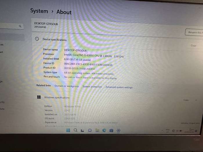 Lenovo ThinkPad T560 2.4GHz i5-6300u 6th Gen 8GB RAM, 500GB SSD 1920 x 1080 Laptop(4+Hours Battery)