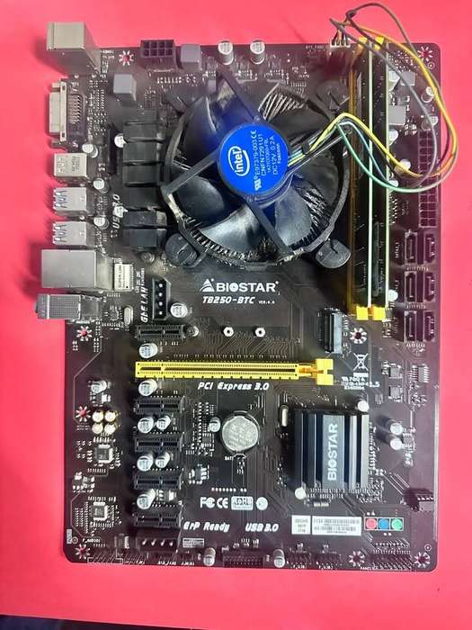 Biostar Motherboard TB250-BTC PRO Core with core i5-7500 7th gen + 8GB DDR4 LGA1151 Intel