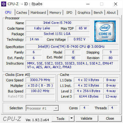 Intel Core i5-7400 3 GHz Quad Core 14nm Kaby Lake Socket LGA1151 Desktop CPU