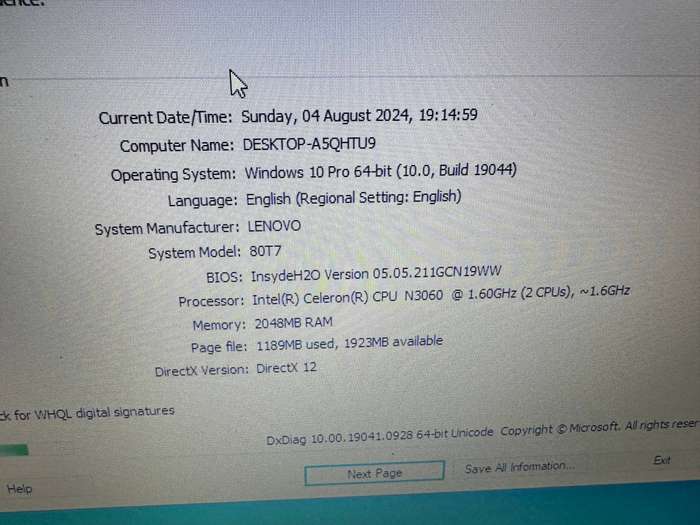 LENOVO IDEAPAD 110-15IBR 80T7 15.6 Laptop Intel® Celeron® Processor N3060 (2M Cache, Up To 2.48 GHz