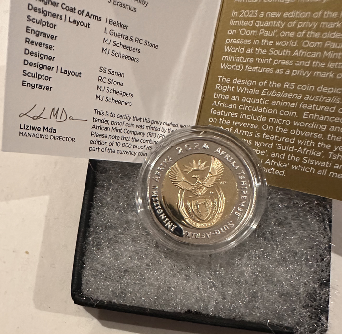 2024 Oom Paul Mintmarked R5 coin - LAST year of issue. Unique chance to own one.