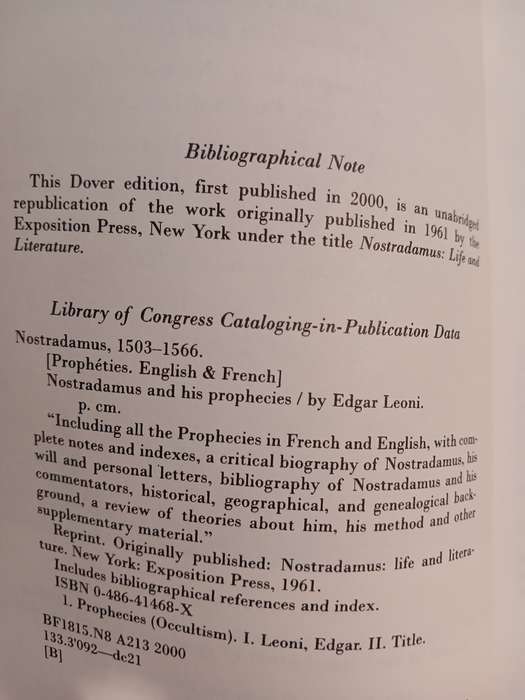Nostradamus and his Prophecies by Edgar Leoni