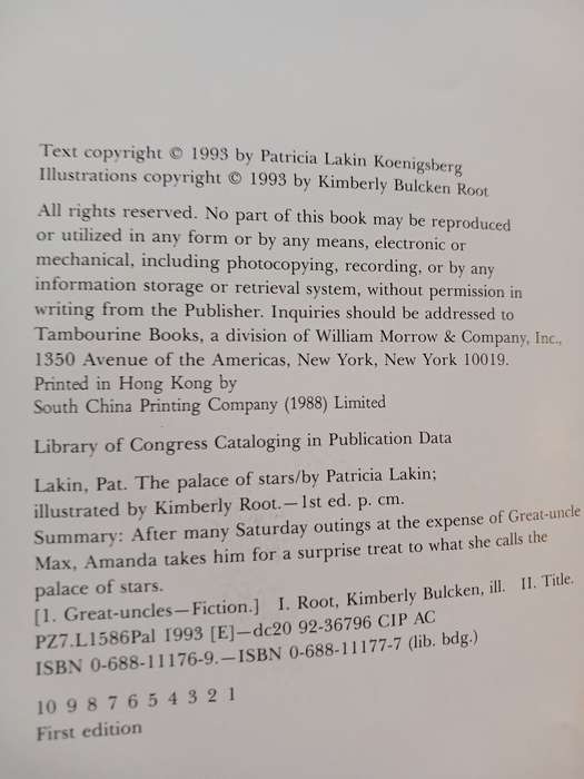 The Palace of Stars by Patricia Lakin, First Edition 1993