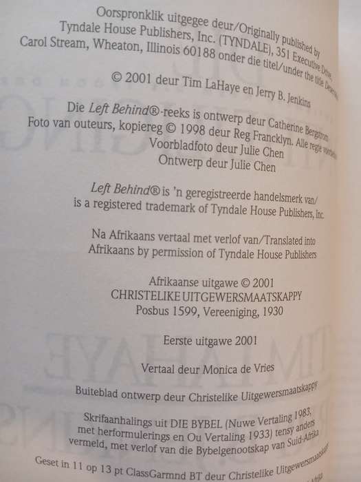 Die Ontheiliging by Tim Lahaye and Jerry B. Jenkins