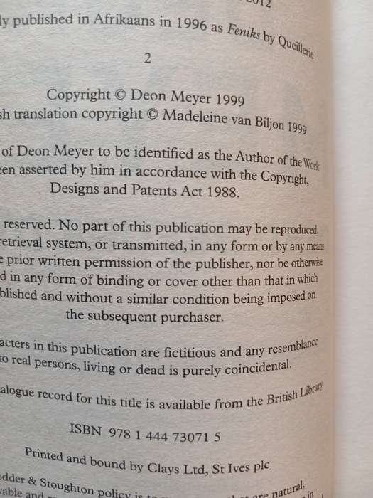 Dead Before Dying by Deon Meyer