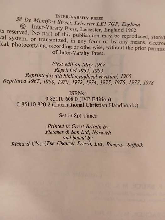 The New Bible Dictionary, Organising Editor J.D. Douglas