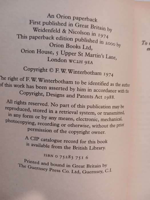 The Ultra Secret by F.W. Winterbotham