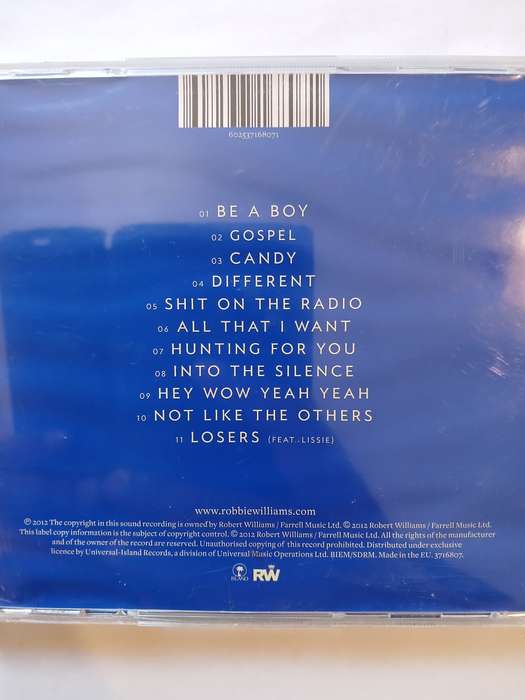 Robbie Williams, Take The Crown CD, Europe