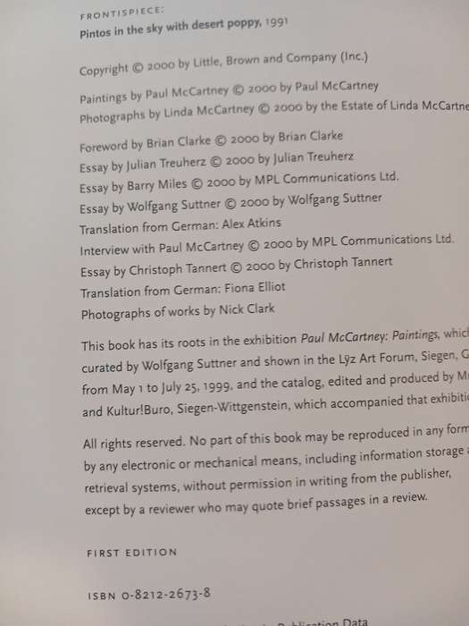 Paul McCartney, Paintings, First Edition