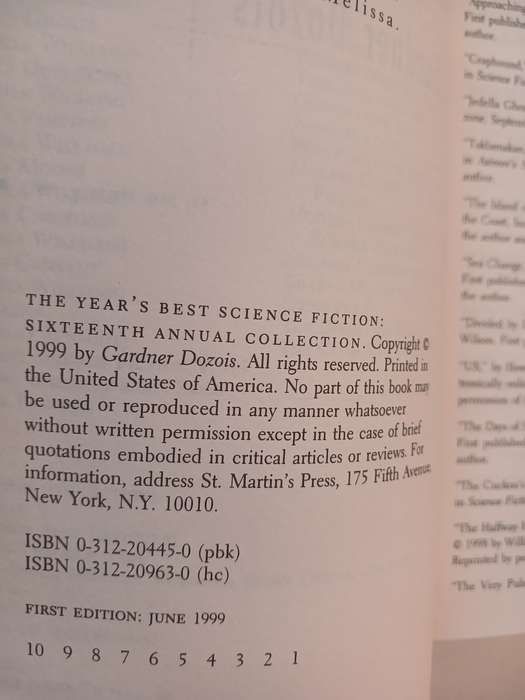 The Years Best Science Fiction, Sixteenth Annual Collection
