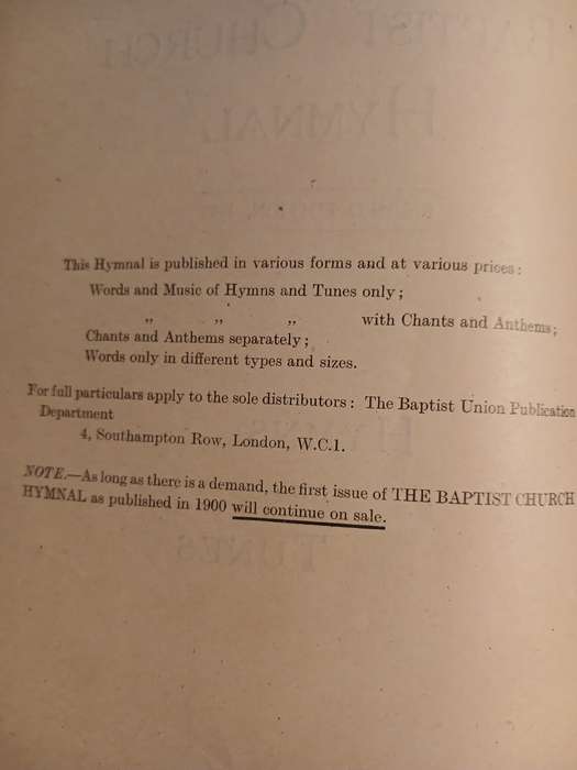 Baptist Church Hymnal (Revised) 1933