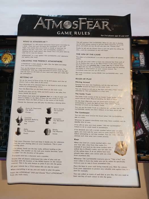 Atmosfear, The Gatekeeper, The DVD Board Game