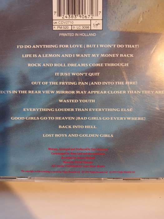 Meat Loaf, Bat Out Of Hell II CD, Holland