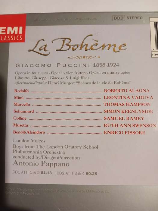 EMI Classics, La Boheme, Puccini/Pappano, 2 x Enhanced CD, EU