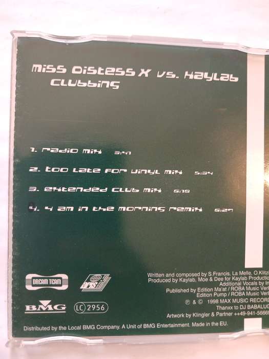 Clubbing, Miss Distess X vs Kaylab CD single, EU