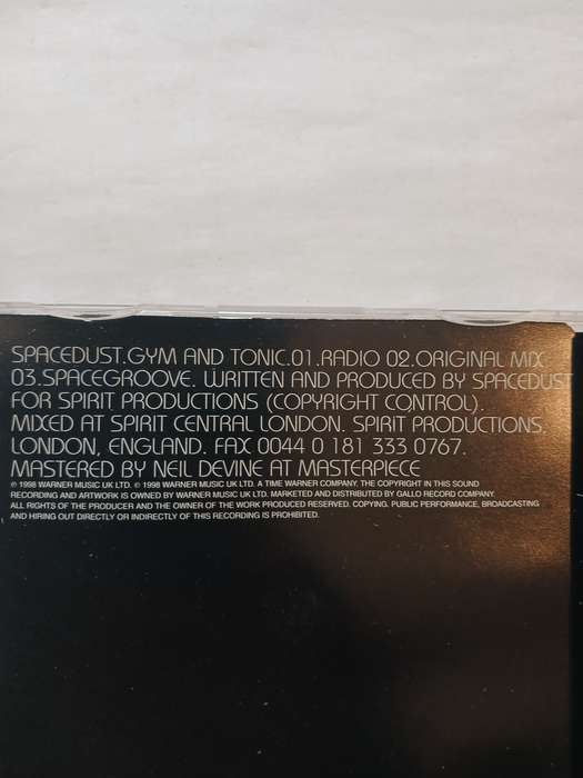 Spacedust, Gym and Tonic CD single