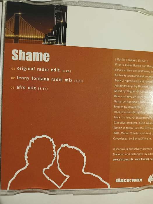 Filbur meets Miss Nellie Ettison, Shame CD single, Denmark