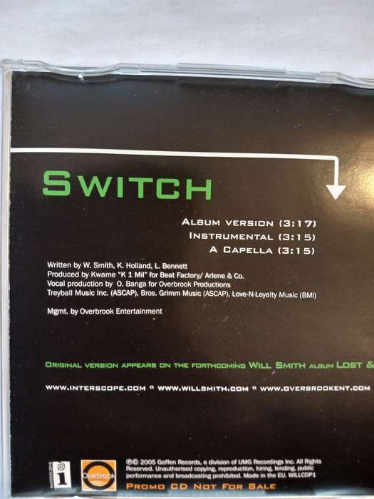 Will Smith, Switch CD single, Promo, EU