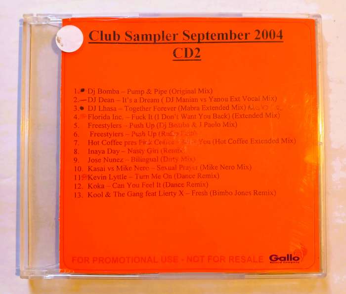 Club Sampler September 2004, CD 2, Promo