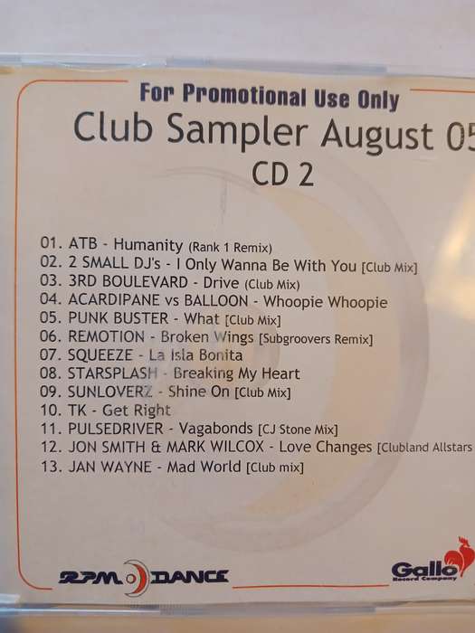 Club Sampler August 2005, CD 2, Promo