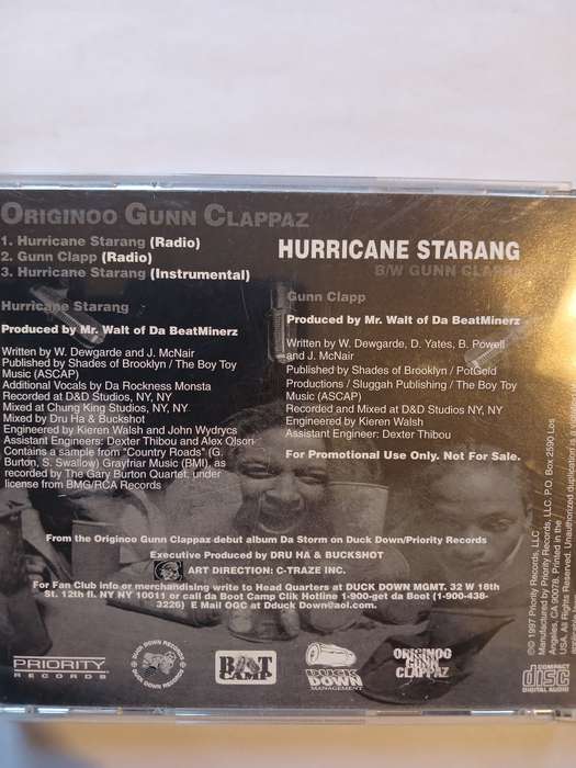Originoo Gunn Clappaz, Hurricane Starang CD single, US