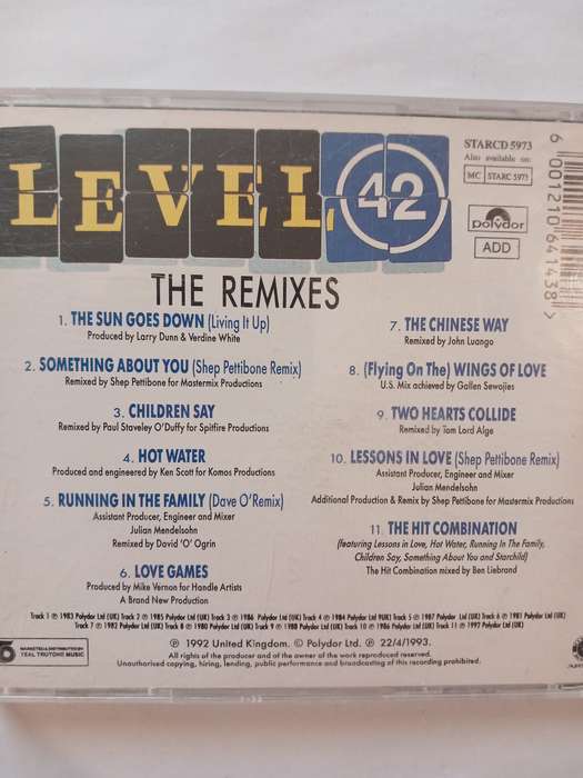 Level 42, The Remixes CD