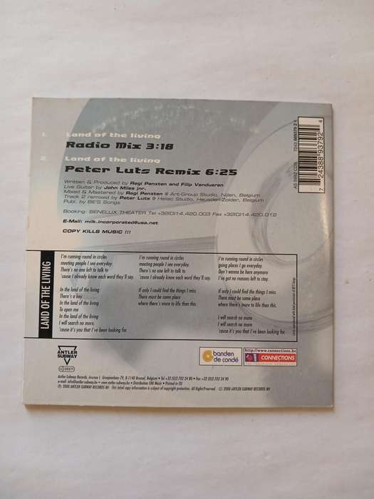 Milk Inc, Land of the Living CD single, Belgium