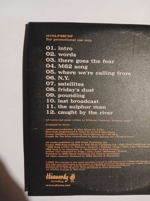 Doves, The Last Broadcast CD, Promo, UK