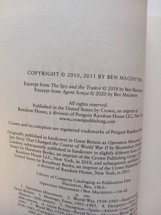 Operation Mincemeat by Ben Macintyre