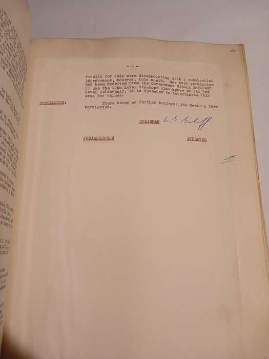 Stanhope Gold Mining Company Directors' Minutes 1957-1962