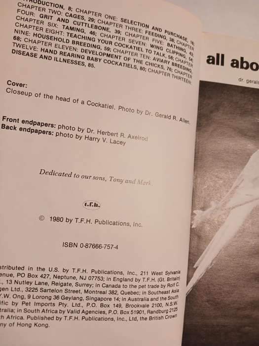 All About Cockatiels by Dr. Gerald R. Allen & Connie J. Allen