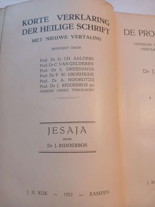 Die Profeet Jesaja door Dr. J. Ridderbos, Hardcover 1922