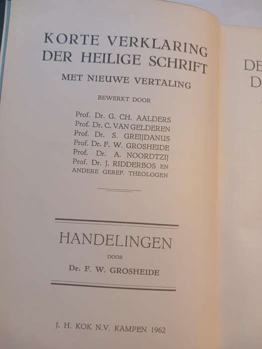 De Handelingen Der Apostelen door Dr. F.W. Grosheide, Hardcover 1962