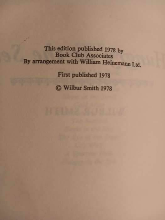 Hungary as the Sea by Wilbur Smith, Hardcover 1978 First Edition