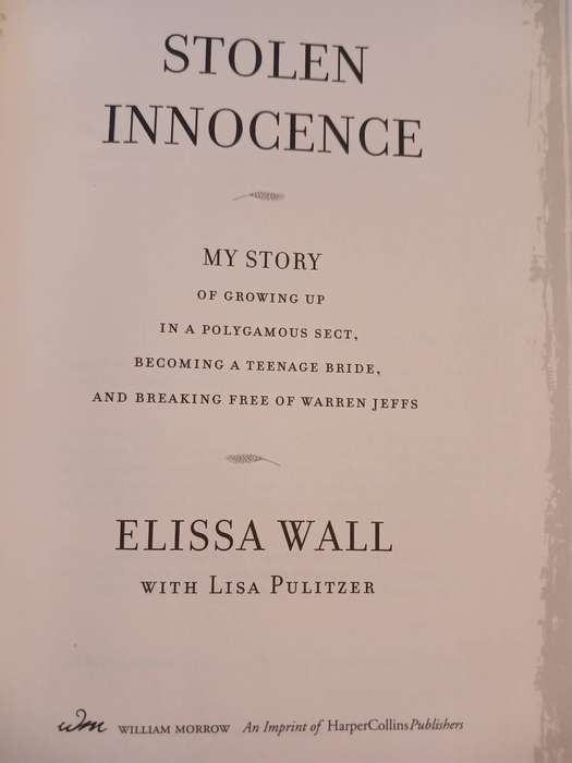 Stolen Innocence by Elissa Wall with Lisa Pulitzer, Hardcover First Edition