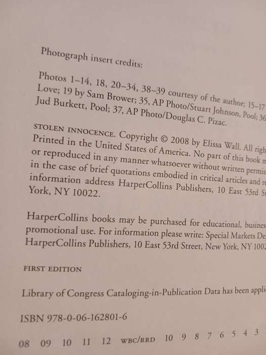 Stolen Innocence by Elissa Wall with Lisa Pulitzer, Hardcover First Edition