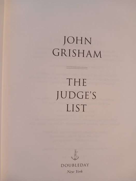 The Judge's List by John Grisham, Hardcover First Edition
