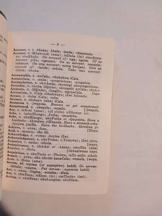 English Zulu Dictionary by A.T. Bryant, Eleventh Edition