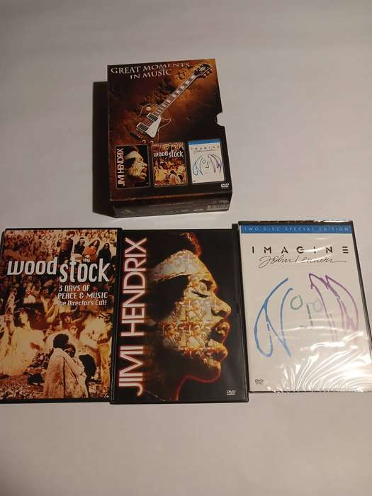 Great Moments in Music, 3 x DVD, Jimi Hendrix, Woodstock & John Lennon