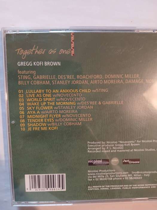Gregg Kofi Brown, Together as One CD, Italy