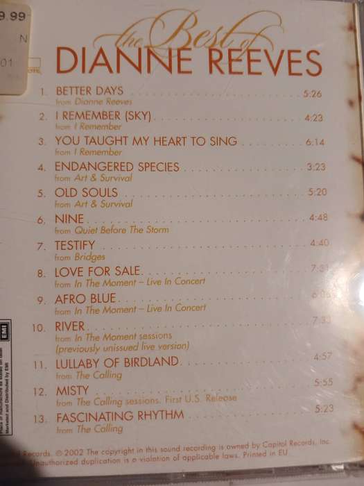 Dianne Reeves, The Best Of CD, EU