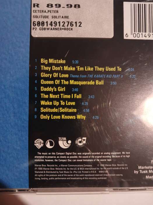 Peter Cetera, Solitude/Solitaire CD