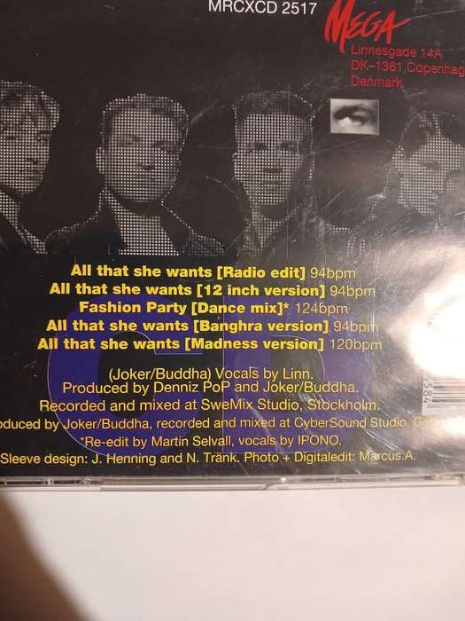 Ace of Base, All That She Wants CD single, Scandinavia