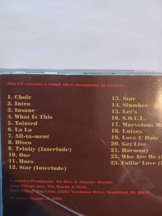 Slum Village, Trinity (Past, Present and Future) CD, US, Promo