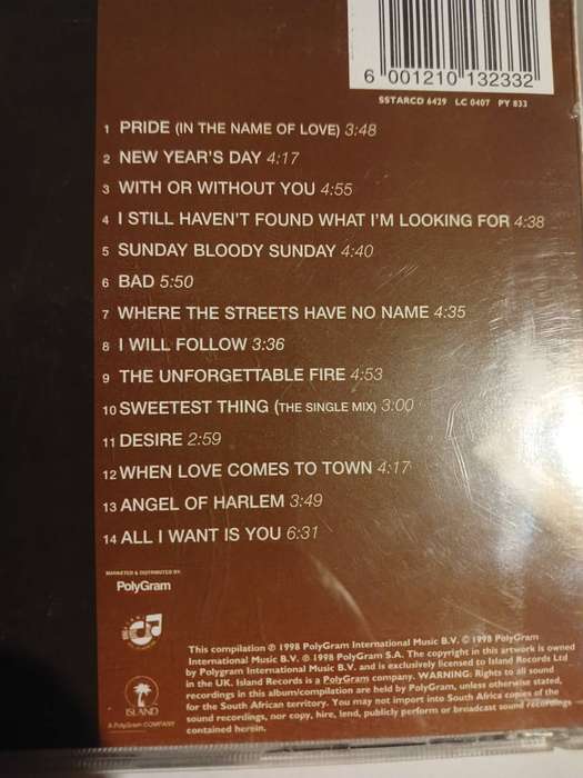 U2, The Best of 1980-1990 CD