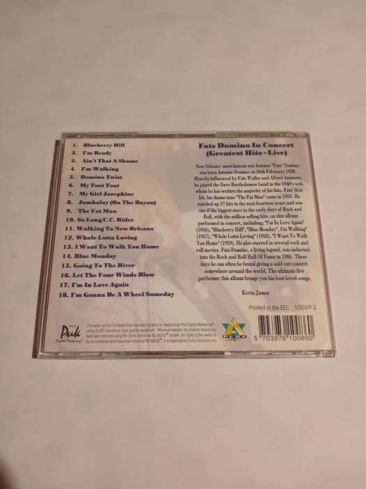 Fats Domino, In Concert, Greatest Hits Live CD, UK