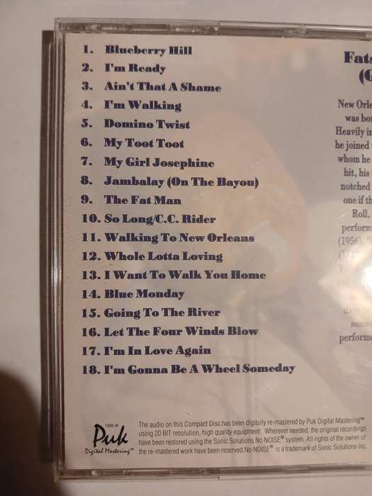 Fats Domino, In Concert, Greatest Hits Live CD, UK
